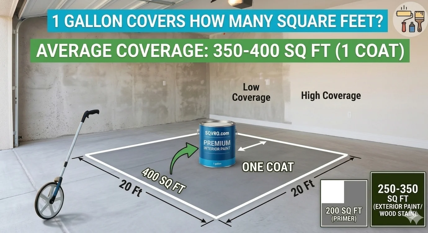 Infographic showing that 1 Gallon Covers How Many Square Feet?