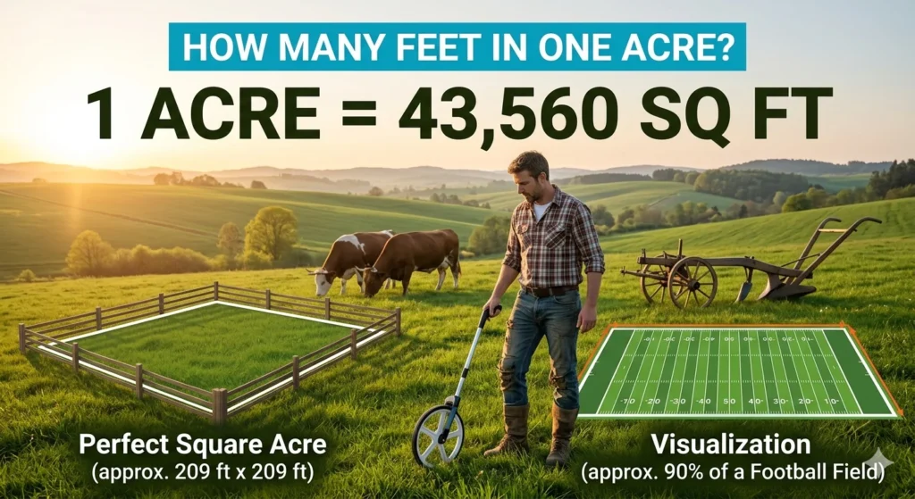 Infographic showing that How Many Square Feet Is in an Acre of Land