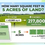 Infographic is showing that lHow Many Square Feet in 5 Acres of Land? Complete Guide