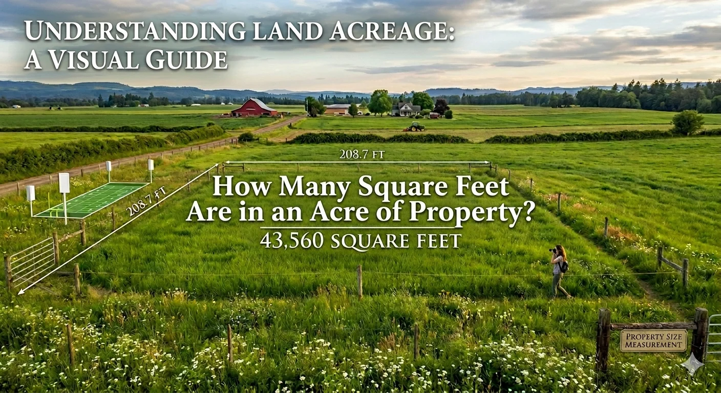 Infographic is showing that How Many Square Feet Are in an Acre of Property?