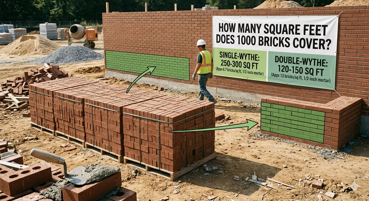 How Many Square Feet Does 1000 Bricks Cover?