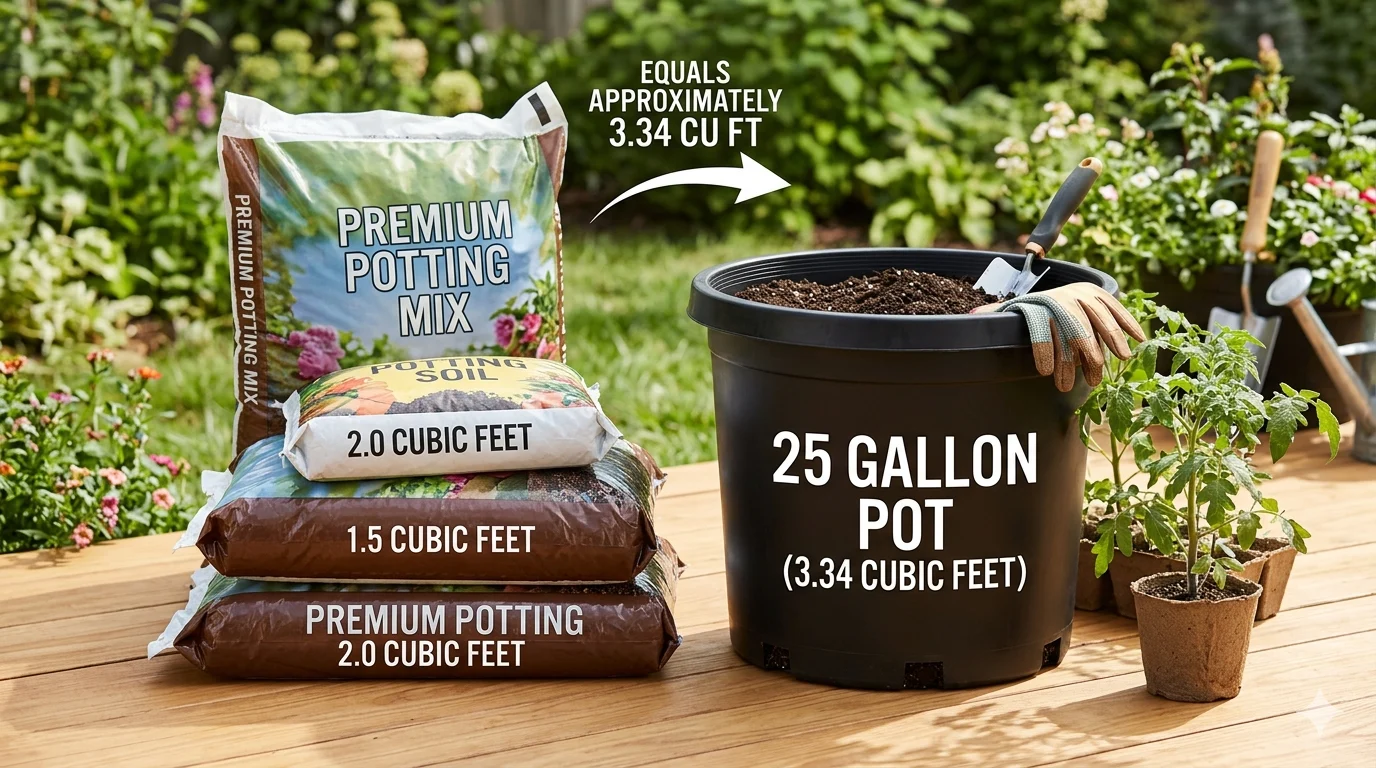 How Many Cubic Feet in a 25 Gallon Pot?