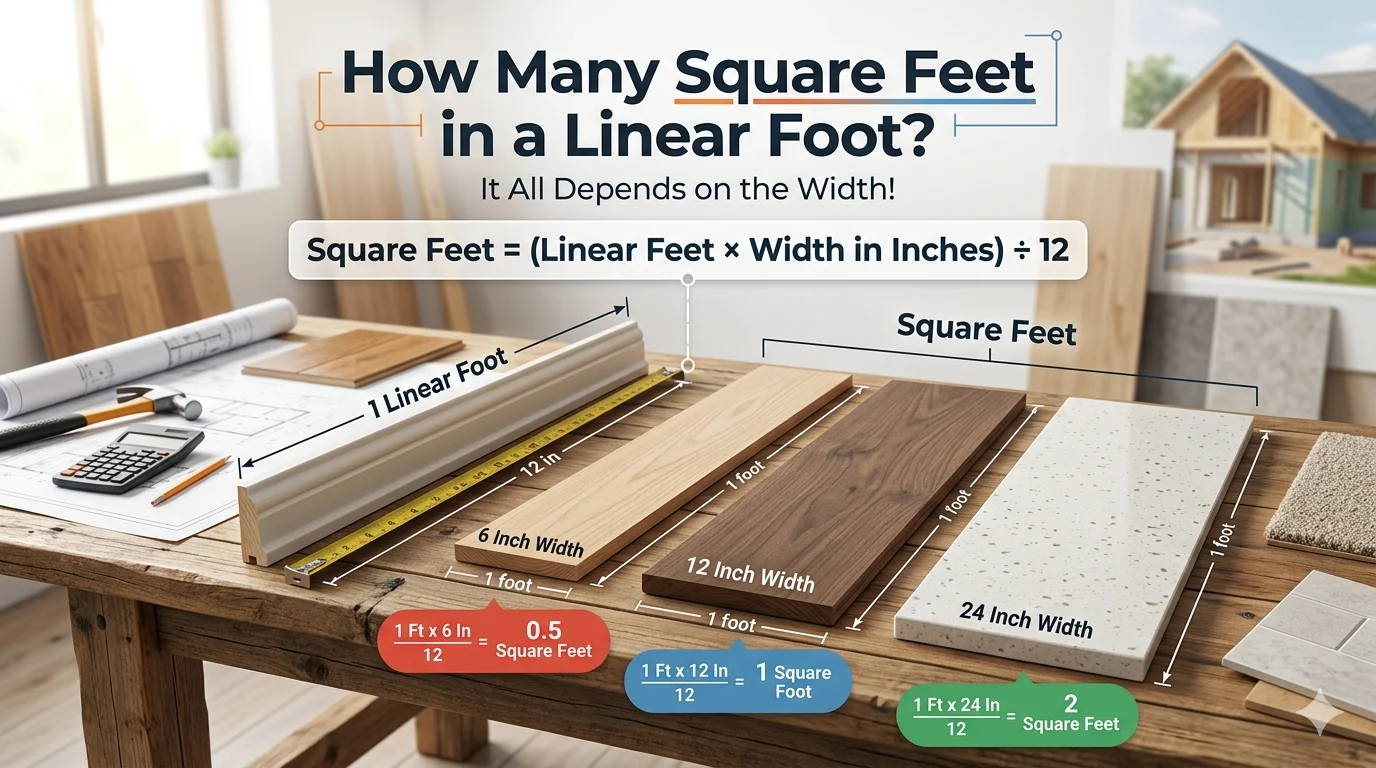 How Many Square Feet Is in a Linear Foot?