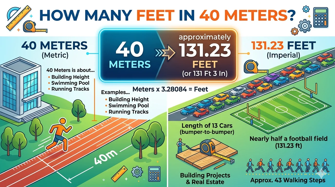 How Many Feet in 40 Meters?