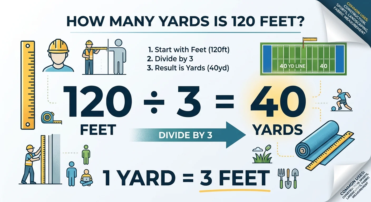 How Many Yards Is 120 Feet?
