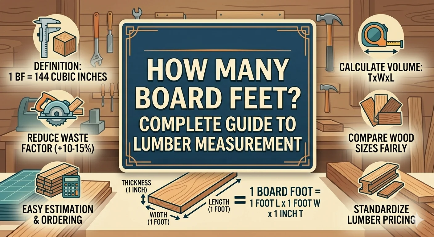 Infographic is showing that How Many Board Feet? Complete Measurement Guide