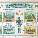 Infographic is showing that How Many Square Feet Is the Average Room?