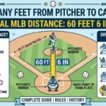 Infographic is showing that How Many Feet From Pitcher to Catcher? Full Guide