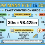 Infographic is showing that How Many Feet is 30m? Exact Conversion Guide