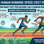 Infographic is showing that How Many Feet Per Second Can a Human Run?