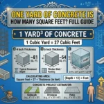 Infographic is showing that One Yard of Concrete is How Many Square Feet? Full Guide