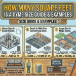 Infographic is showing that How Many Square Feet Is a Gym? Size Guide & Examples