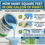 Infographic is showing that How Many square Feet in One Gallon of Paint?