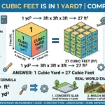 Infographic is showing that How Many Cubic Feet Is in 1 Yard? Complete Guide