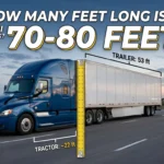 Infographic is showing that How Many Feet Long Is a Semi Truck? Size Guide