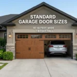 Infographic is showing that How Many Feet Is a Garage Door? Standard Sizes Explained