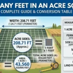 Infography is showing that How Many Feet in an Acre Square? Complete Guide