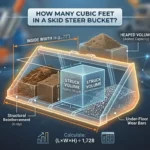 Infographic is showing that How Many Cubic Feet in a Skid Steer Bucket?