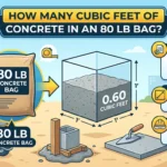 Infographic is showing that How Many Cubic Feet of Concrete in an 80 lb Bag?