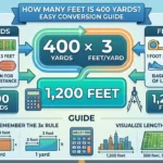 Infographic is showing that How Many Feet Is 400 Yards? Easy Conversion Guide