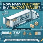 Infographic is showing that How Many Cubic Feet in a Tractor Trailer? Complete Guide