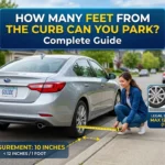 Infographic is showing that How Many Feet From the Curb Can You Park? Complete Guide