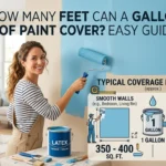 Infographic theis showing that How Many Feet Can a Gallon of Paint Cover? Easy Guide