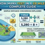 Infographic is showing that How Many Feet in a 1/8 Mile? Complete Guide