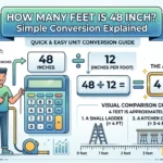 Infographic is showing that How Many Feet Is 48 Inch? Simple Conversion Explained