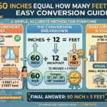 Infographic is showing that v60 Inches Equal How Many Feet? Easy Conversion Guide