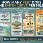 Infographic is showing that How Many Feet Does the Earth Curve Per Mile? Explained