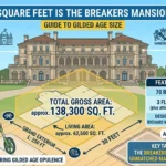 Infographic is showing that How Many Square Feet Is The Breakers Mansion?