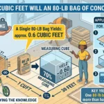 Infographic is showing that How Many Cubic Feet Will an 80 lb Bag of Concrete Make?