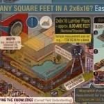 Infographic is showing that How Many Square Feet in a 2x6x16? Easy Guide