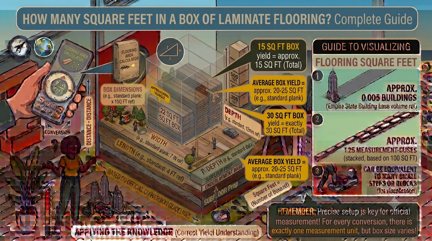 infographic is showing that How Many Square Feet in a Box of Laminate Flooring?