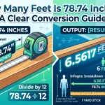 Infographic is showing that How Many Feet Is 78.74 Inches?