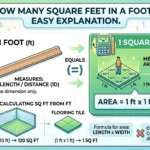 Infographic is showing that How Many Square Feet in a Foot? Easy Explanation