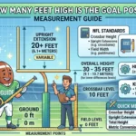 Infographic is showing that How Many Feet High Is that Goal Post? Full Guide