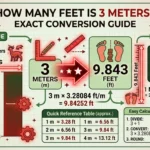 Infographic is showing that How Many Feet Is 3 Meter? Exact Conversion Guide