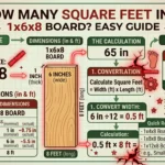 Infographic is showing that How Many Square Feet in a 1x6x8 Board? Easy Guide